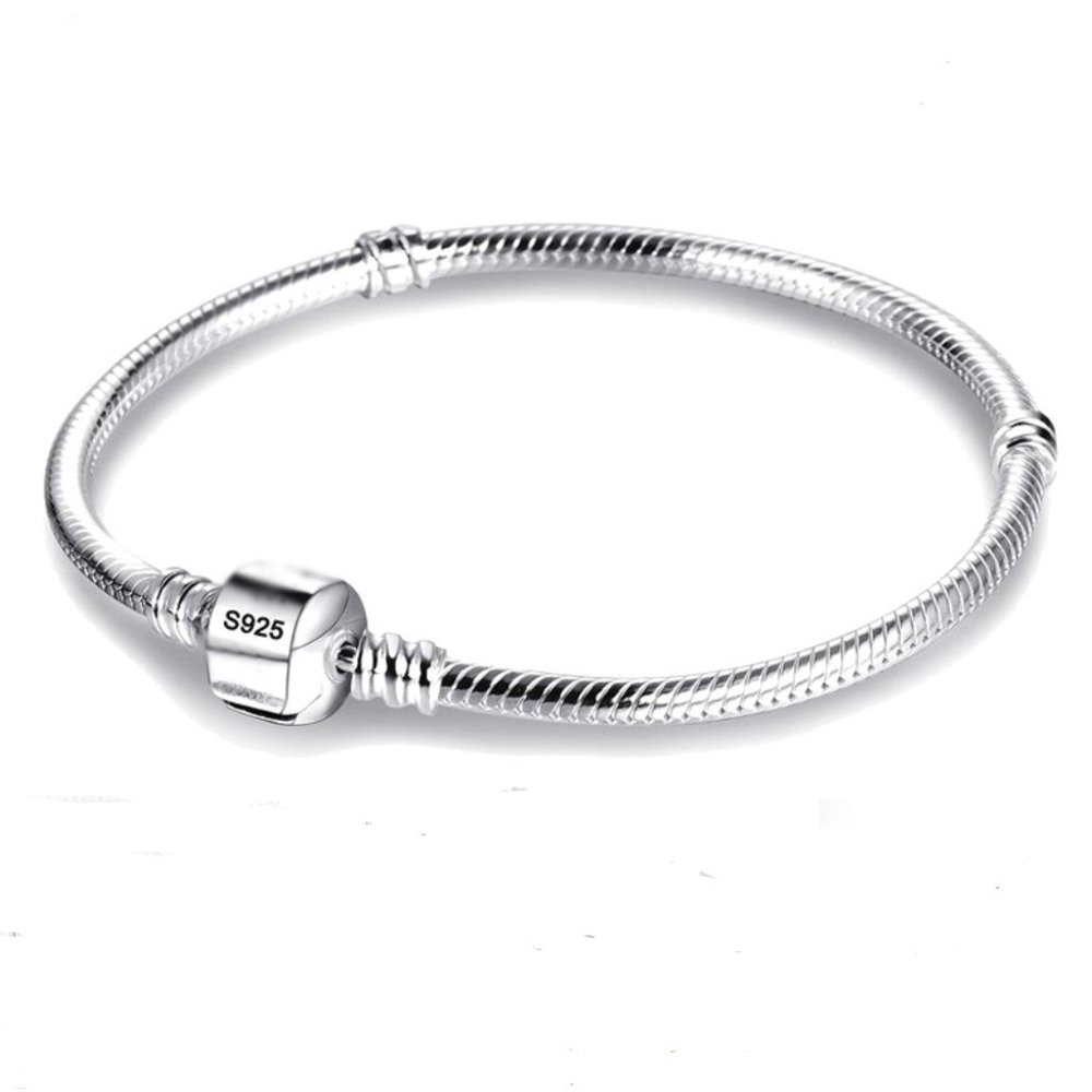925 Sterling Silver Snake Chain DYI Charm Bead